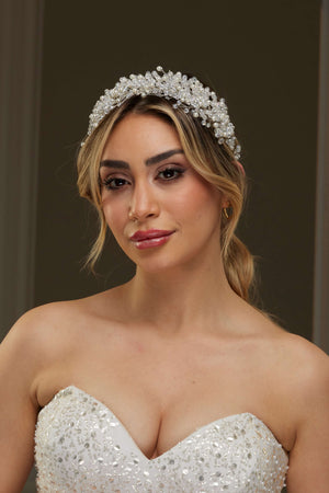 Kristall und Perlen mit Details Braut-Haaraccessoire