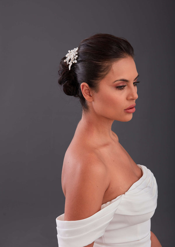 Kristall und Blatt mit Details Braut-Haaraccessoire – elegant Dutt Design