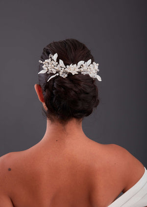 Kristall und Blatt mit Details Braut-Haaraccessoire – elegant Dutt Design