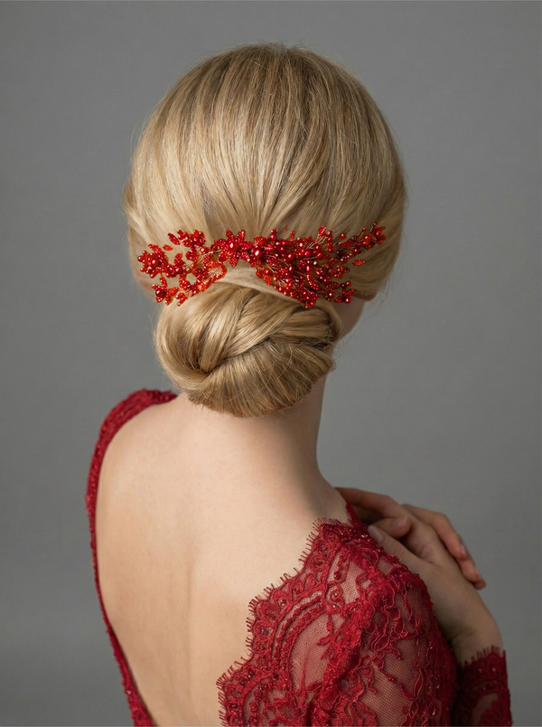 Handgefertigt mit Perlen Haarkamm – für besondere Anlässe elegant Dutt Accessoire