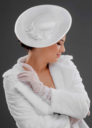 Vintage im französischen Stil breitkrempiger Hut – besonders Anlass & Hochzeit Accessoire
