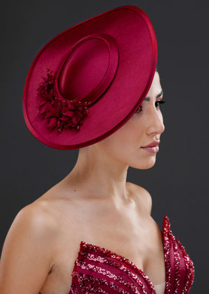 Vintage im französischen Stil breitkrempiger Hut – besonders Anlass & Hochzeit Accessoire