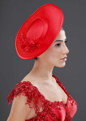 Vintage im französischen Stil breitkrempiger Hut – besonders Anlass & Hochzeit Accessoire