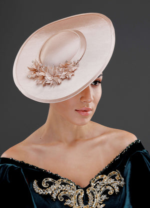 Vintage im französischen Stil breitkrempiger Hut – besonders Anlass & Hochzeit Accessoire