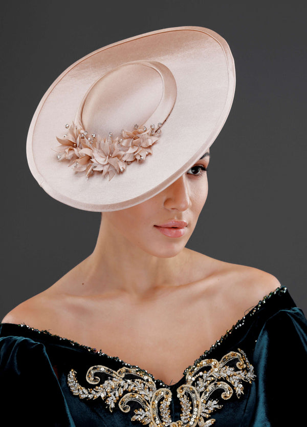 Vintage im französischen Stil breitkrempiger Hut – besonders Anlass & Hochzeit Accessoire