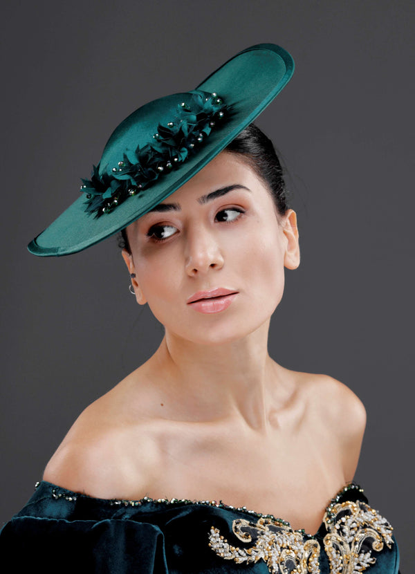 Vintage im französischen Stil breitkrempiger Hut – besonders Anlass & Hochzeit Accessoire