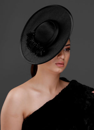 Vintage im französischen Stil breitkrempiger Hut – besonders Anlass & Hochzeit Accessoire