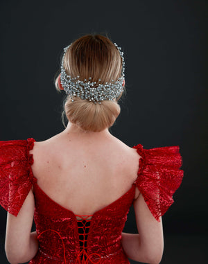 Mit Kristalldetails Braut-Haaraccessoire – Dutt für elegant und funkelnd Haar Krone