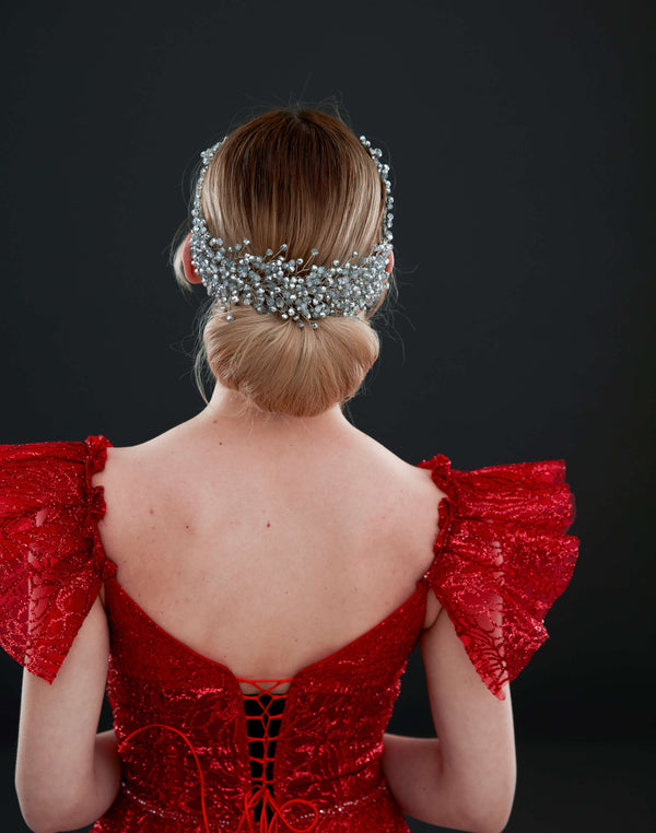 Mit Kristalldetails Braut-Haaraccessoire – Dutt für elegant und funkelnd Haar Krone