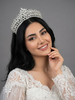 Mit Kristallsteinen funkelnd Brautkrone im Königinnen-Stil elegant Hochzeits-Haaraccessoire