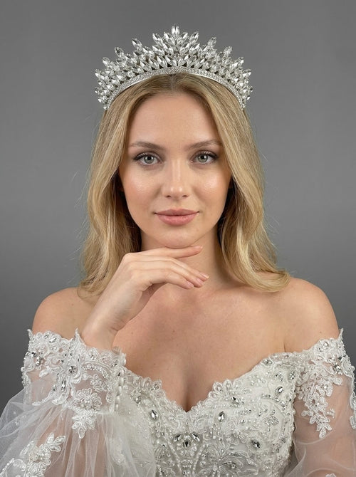 Mit Kristallsteinen funkelnd Brautkrone elegant Hochzeits-Haaraccessoire