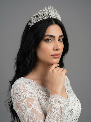 Mit Kristallsteinen funkelnd Brautkrone im Königinnen-Stil elegant Hochzeits-Haaraccessoire