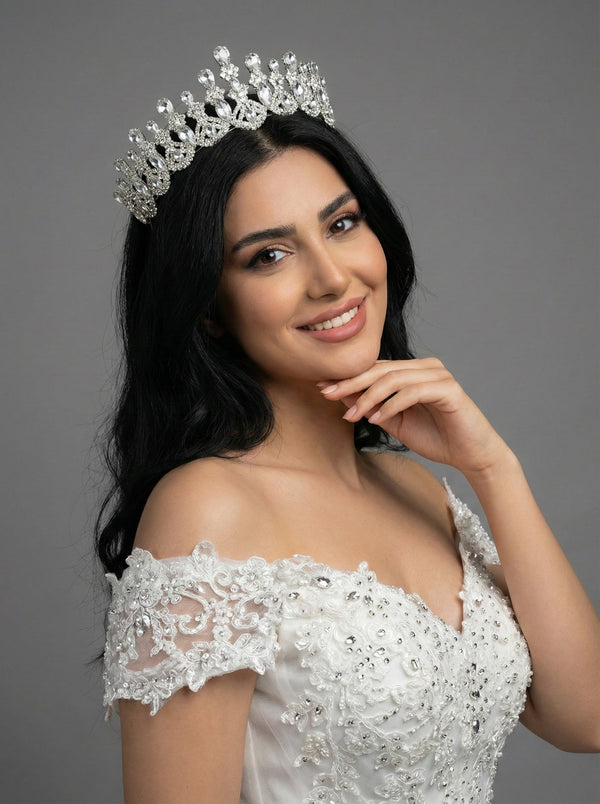 Mit Kristallsteinen funkelnd Brautkrone elegant Hochzeits-Haaraccessoire