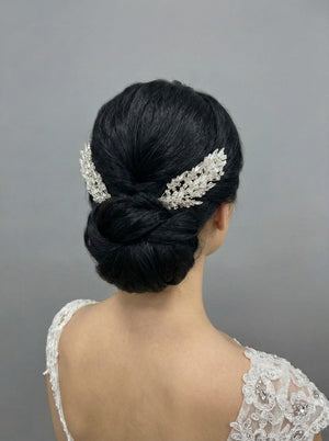 Farbige Kristall zweiteilig Haarkamm – elegant und romantisch Dutt Accessoire
