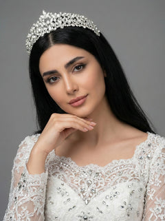 Mit Kristallsteinen funkelnd Brautkrone im Königinnen-Stil elegant Hochzeits-Haaraccessoire