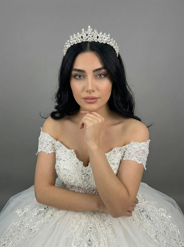 Mit Kristallsteinen elegant Brautkrone funkelnd Hochzeits-Haaraccessoire
