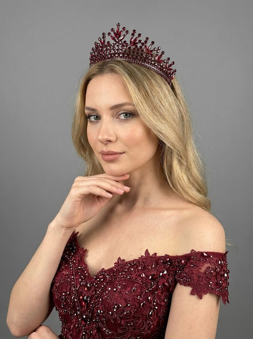 Mit Kristallsteinen funkelnd Brautkrone elegant Königinnen Modell Hochzeits-Haaraccessoire