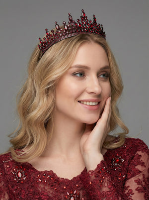 Mit Kristallsteinen Brautkrone im Königinnen-Stil funkelnd Hochzeits-Haaraccessoire
