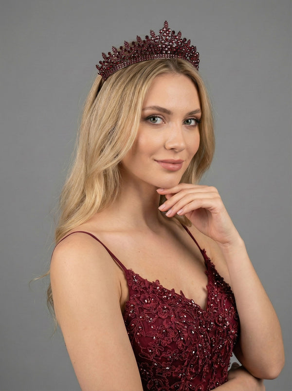 Mit Kristallsteinen funkelnd Brautkrone elegant Königinnen Modell Hochzeits-Haaraccessoire