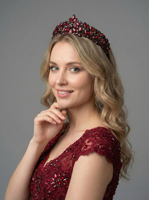 Mit Kristallsteinen funkelnd Brautkrone im Königinnen-Stil elegant Hochzeits-Haaraccessoire
