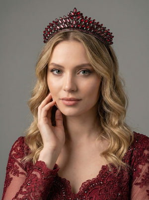 Mit Kristallsteinen funkelnd Brautkrone im Königinnen-Stil elegant Hochzeits-Haaraccessoire