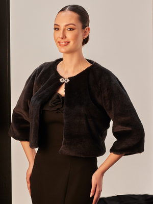 Bolero-Jacke – mit Strassschnalle schick Damen Abendmode & Braut Üst