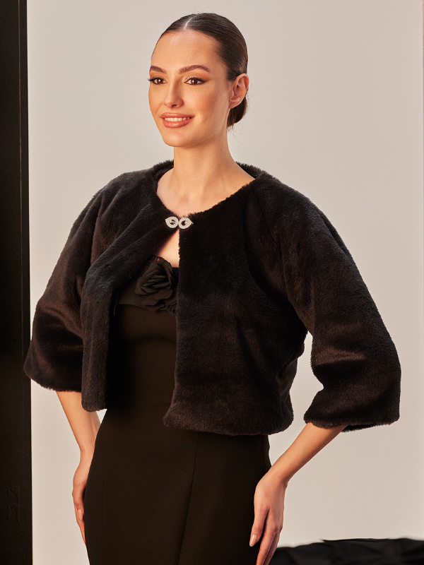 Bolero-Jacke – mit Strassschnalle schick Damen Abendmode & Braut Üst
