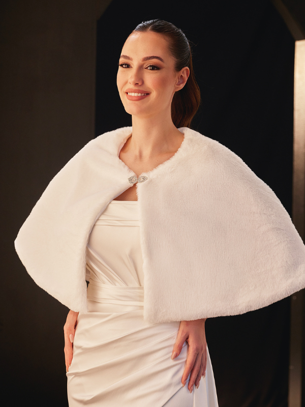 Cape-Bolero – mit Strassschnalle schick Braut & Abendmode Schulterstola