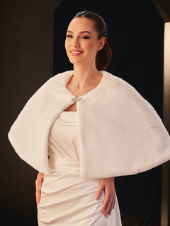 Cape-Bolero – mit Strassschnalle schick Braut & Abendmode Schulterstola