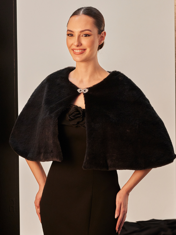 Cape-Bolero – mit Strassschnalle schick Braut & Abendmode Schulterstola