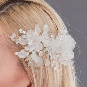 Blumen und mit Kristalldetails Braut Haarspange – romantisch seitlich Haaraccessoire