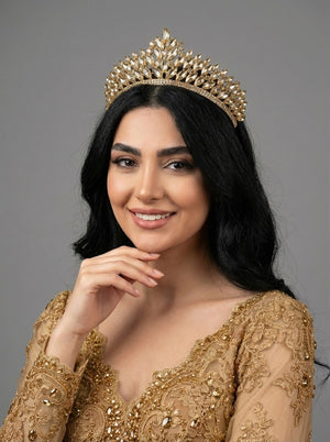 Mit Kristallsteinen funkelnd Brautkrone im Königinnen-Stil elegant Hochzeits-Haaraccessoire
