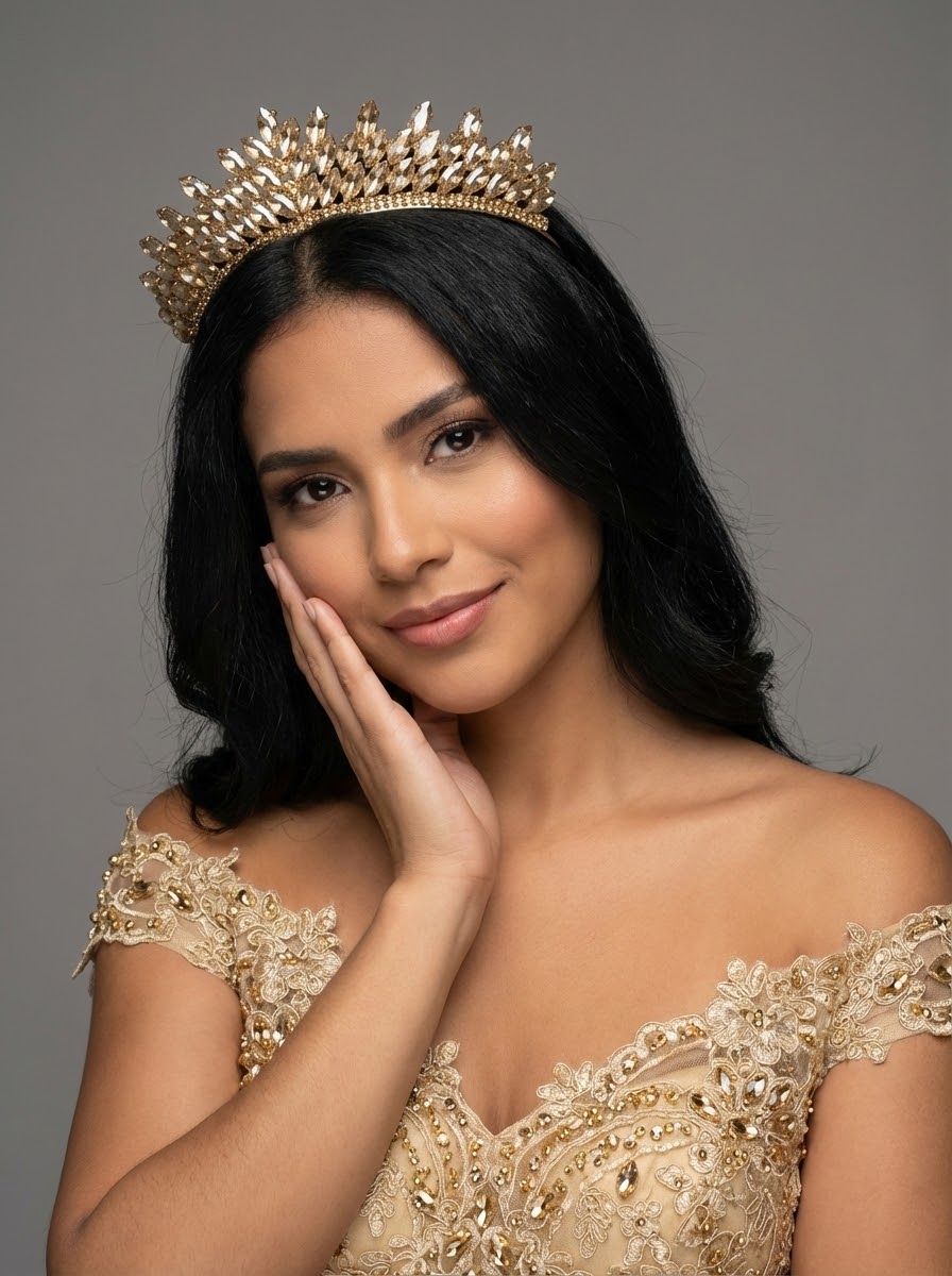 Mit Kristallsteinen funkelnd Brautkrone elegant Hochzeits-Haaraccessoire