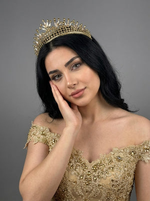 Mit Kristallsteinen funkelnd Brautkrone elegant Königinnen Modell Hochzeits-Haaraccessoire