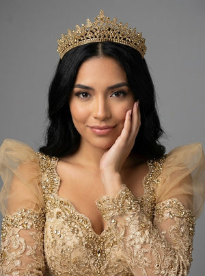 Mit Kristallsteinen funkelnd Brautkrone elegant Königinnen Modell Hochzeits-Haaraccessoire
