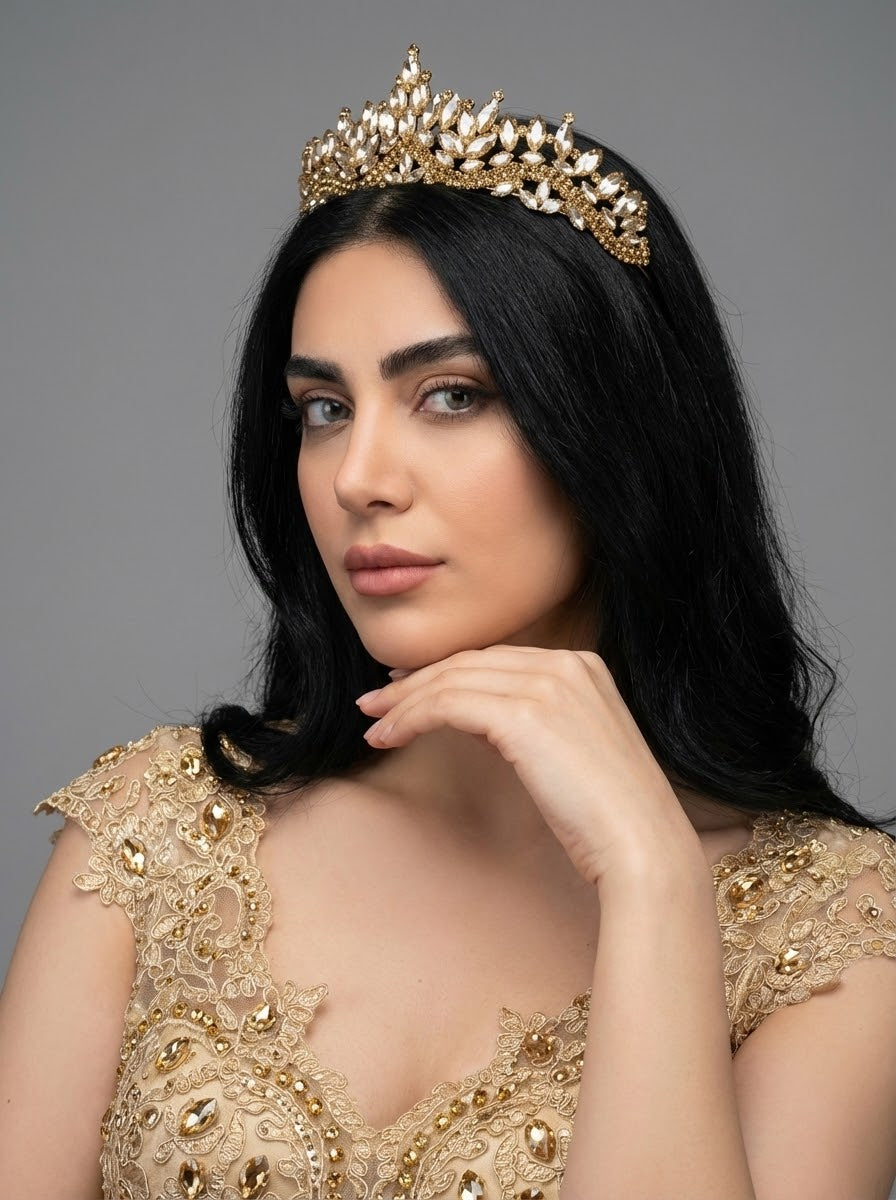 Mit Kristallsteinen elegant Brautkrone funkelnd Hochzeits-Haaraccessoire