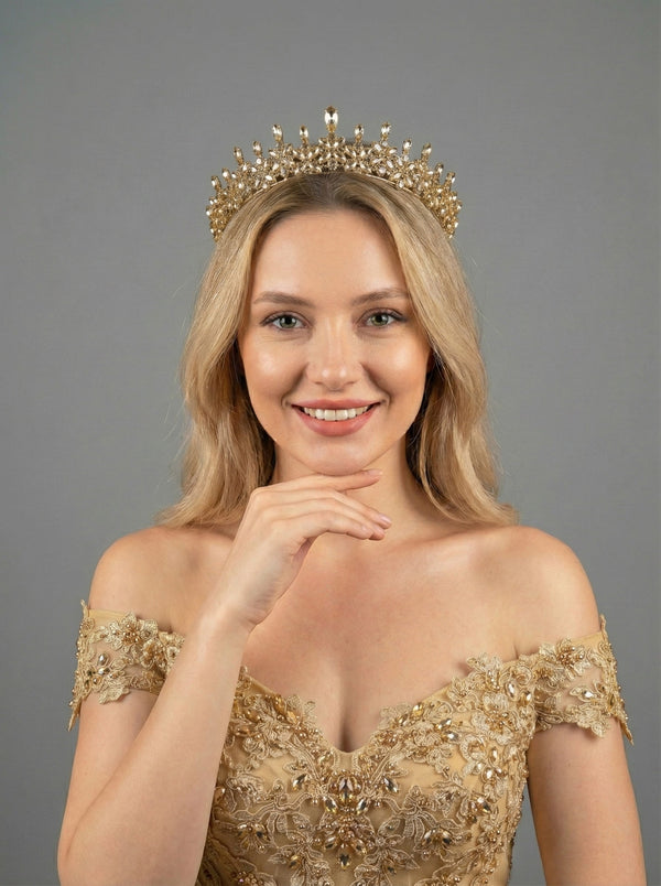 Mit Kristallsteinen elegant Brautkrone funkelnd Hochzeits-Haaraccessoire