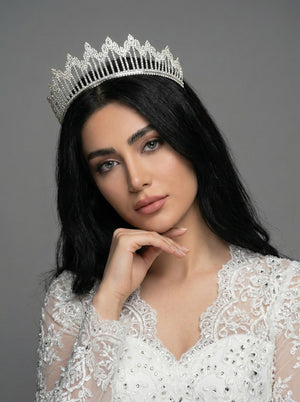 Großes Modell mit Kristallsteinen Brautkrone funkelnd Königinnen Hochzeits-Haaraccessoire