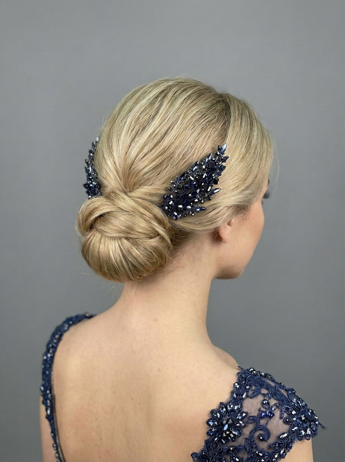 Farbige Kristall zweiteilig Haarkamm – elegant und romantisch Dutt Accessoire