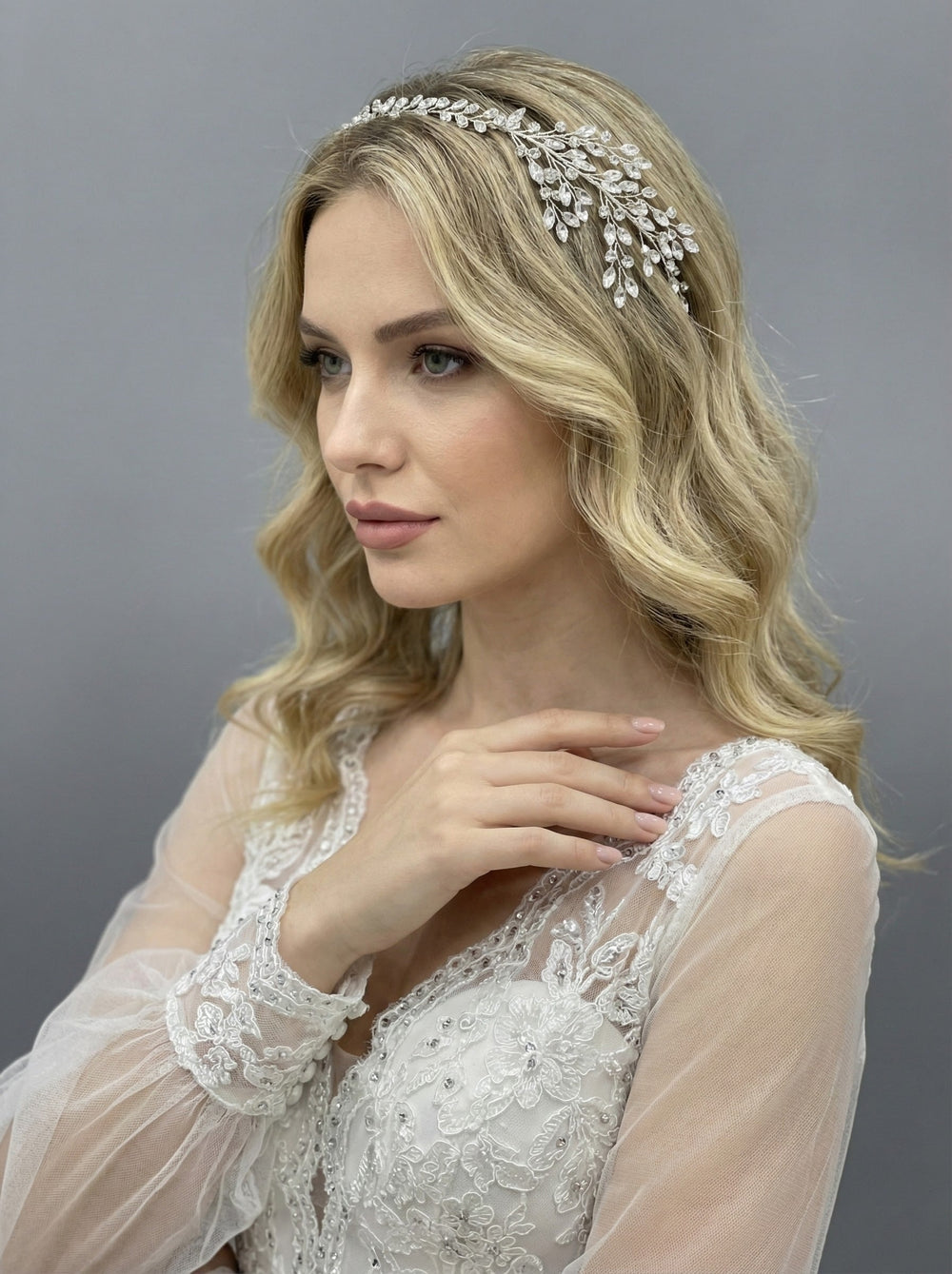 Kristall mit Zweigen Brautkrone – elegant und funkelnde Krone Modell