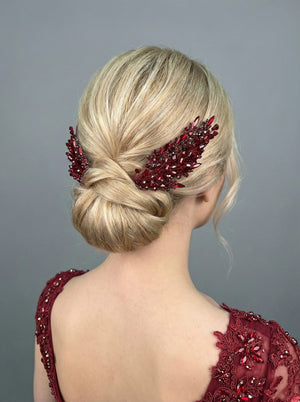 Farbige Kristall zweiteilig Haarkamm – elegant und romantisch Dutt Accessoire
