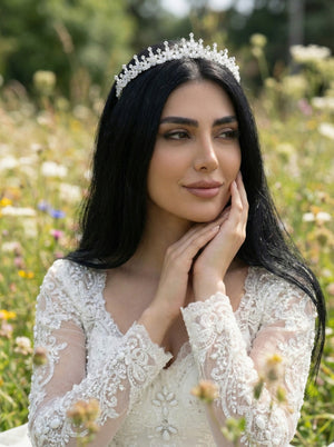 Kristall mit Zirkonsteinen elegant Brautkrone funkelnd Hochzeits-Haaraccessoire