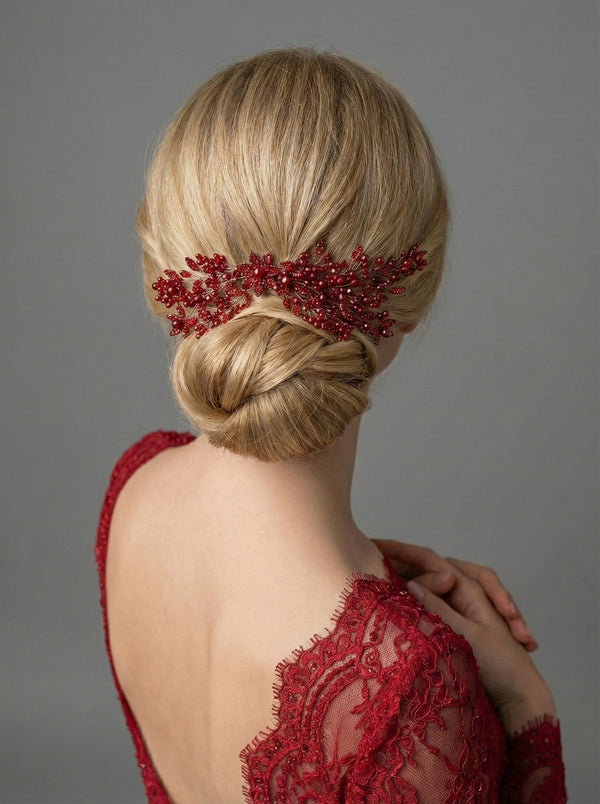 Handgefertigt mit Perlen Haarkamm – für besondere Anlässe elegant Dutt Accessoire