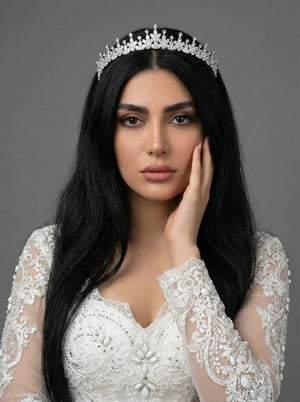 Kristall mit Zirkonsteinen elegant Brautkrone funkelnd Hochzeits-Haaraccessoire