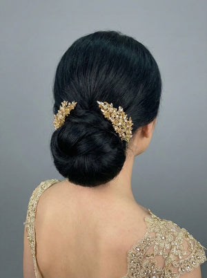 Farbige Kristall zweiteilig Haarkamm – elegant und romantisch Dutt Accessoire