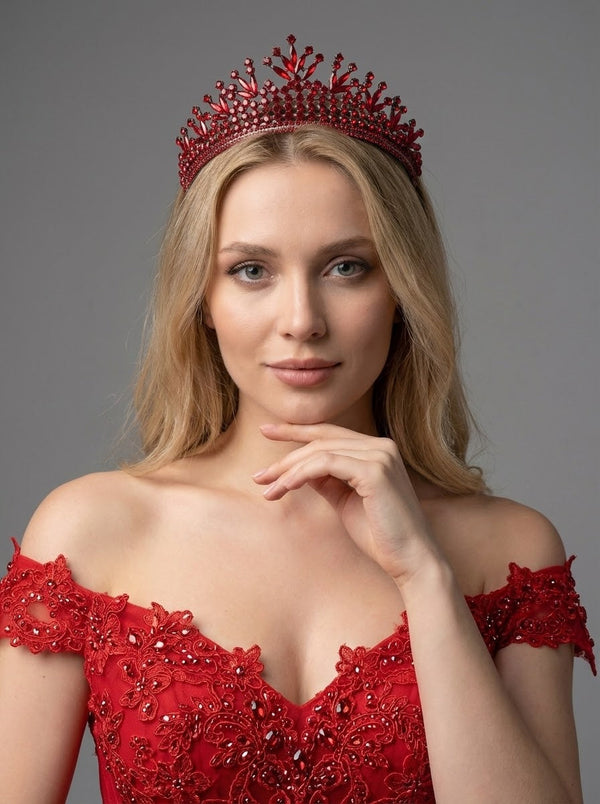 Mit Kristallsteinen funkelnd Brautkrone elegant Königinnen Modell Hochzeits-Haaraccessoire