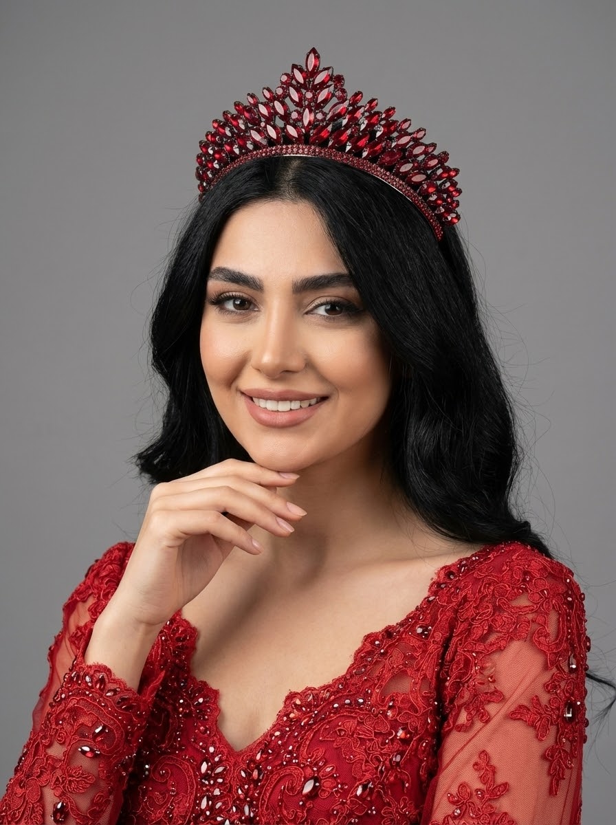Mit Kristallsteinen funkelnd Brautkrone im Königinnen-Stil elegant Hochzeits-Haaraccessoire