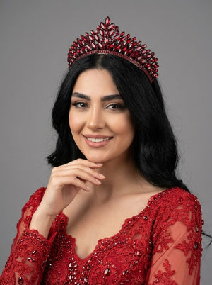 Mit Kristallsteinen funkelnd Brautkrone im Königinnen-Stil elegant Hochzeits-Haaraccessoire