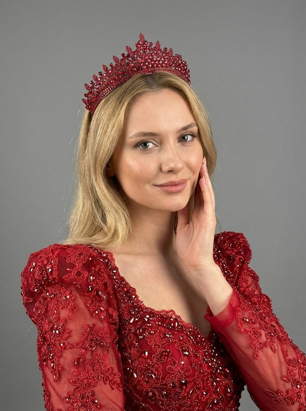Mit Kristallsteinen funkelnd Brautkrone elegant Königinnen Modell Hochzeits-Haaraccessoire