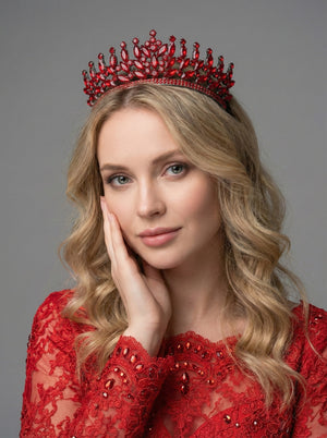 Mit Kristallsteinen Brautkrone im Königinnen-Stil funkelnd Hochzeits-Haaraccessoire